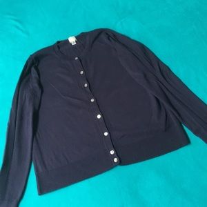 Navy Button-down Cardigan Sweater